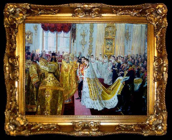 framed  Laurits Tuxen Tuxen Wedding of Tsar Nicholas II, ta009-2